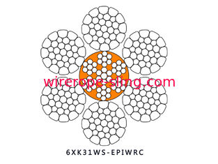 Compacted Steel Wire Rope 6 X K31WS - EPIWRC Cushioned Core With Plastic Injection Steel Core