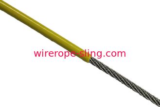 Yellow Decorative Wire Rope , Coated Stainless Steel Cable Corrosion Resistant