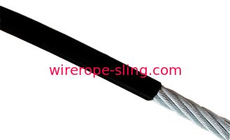 7x19 Black Wire Rope , Nylon Coated Cable Strand Core Crushing Resistance