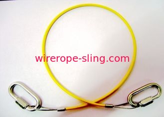 Pvc Coated Steel Wire Rope Lifting Slings Yellow Color Quick Links At Both Sides