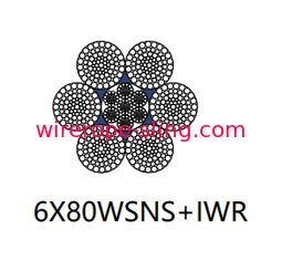 Low Fatigue Galvanized Steel Cable Parallel Laid 6 X 80 Wsns For Hoisting