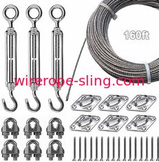 Outdoor String Lights Hanging Kit 1x19 Stainless Steel Wire Rope 304 Suspension Kit