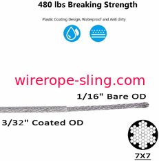 Vinyl Coated Stainless Steel Wire Rope For Globe String Light Suspension Kit 150ft