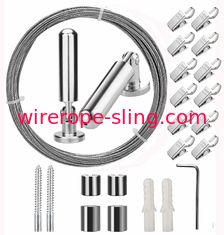 5 Meters Window Curtain Stainless Steel Wire Rope Assemblies With 20 Clips