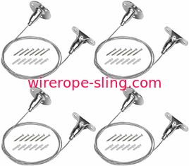 4 Pcs Suspension Cables Kit 4mm Stainless Steel Wire Rope For Billboard Painting