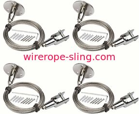 4Pcs 2mm X 6.5 Feet Wire Rope Stainless Steel With Protective Plastic Jacket Assembly