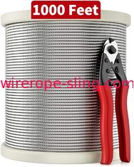 T316 Construction 1000FT 7x7 Stainless Steel Wire Rope