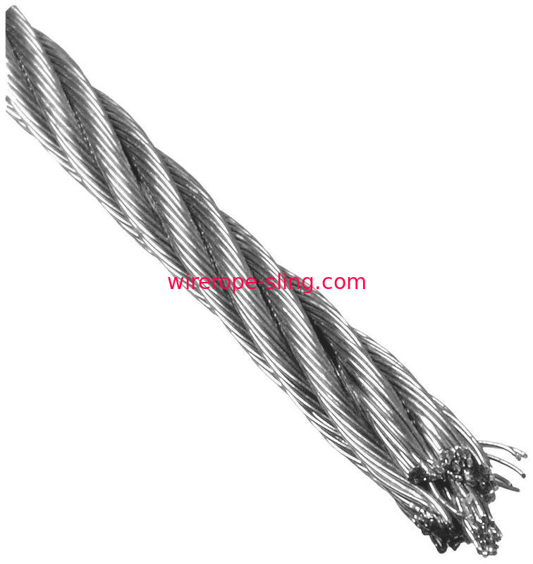 7x7 Stainless Steel Cable , Ss Wire Rope Strand Core Fatigue Resistance