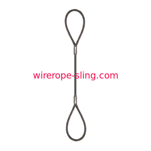 1/4" x 5 ft Single Leg Eye & Eye Wire Rope Sling - 1300 lbs WLL