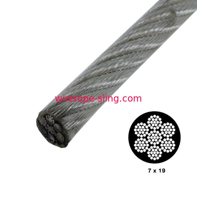 Strong Vinyl Coated Wire Rope , Steel Security Cable 7x19 0.9mm-50mm Wire Gauge
