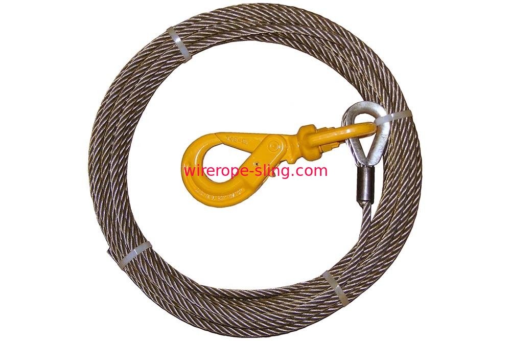 10mm X 30m Steel Winch Rope with Swivel Hook 