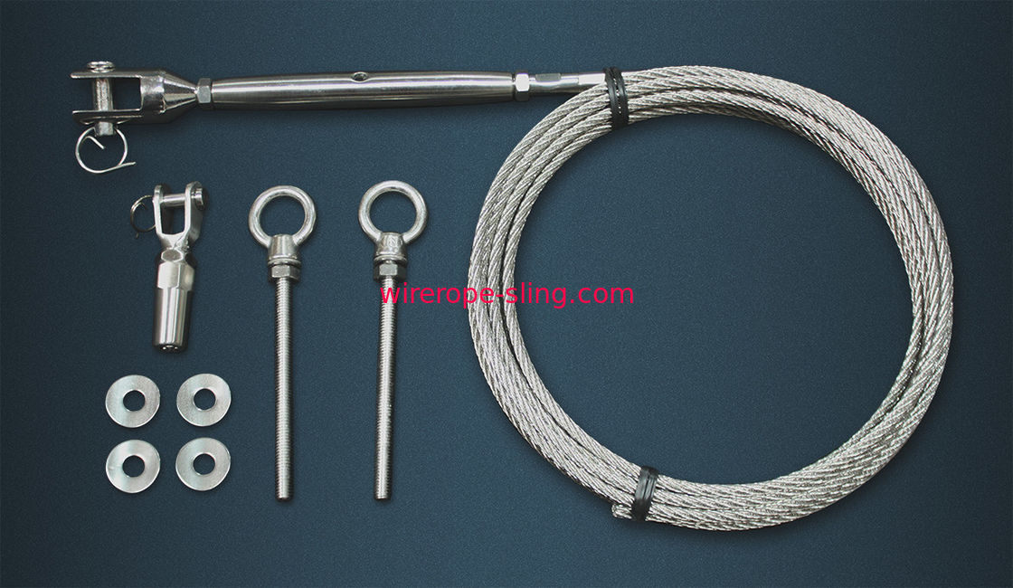 Steel Wire Rope Tension Kit , Wire Cable Assemblies 7X19 Type HS 73121000