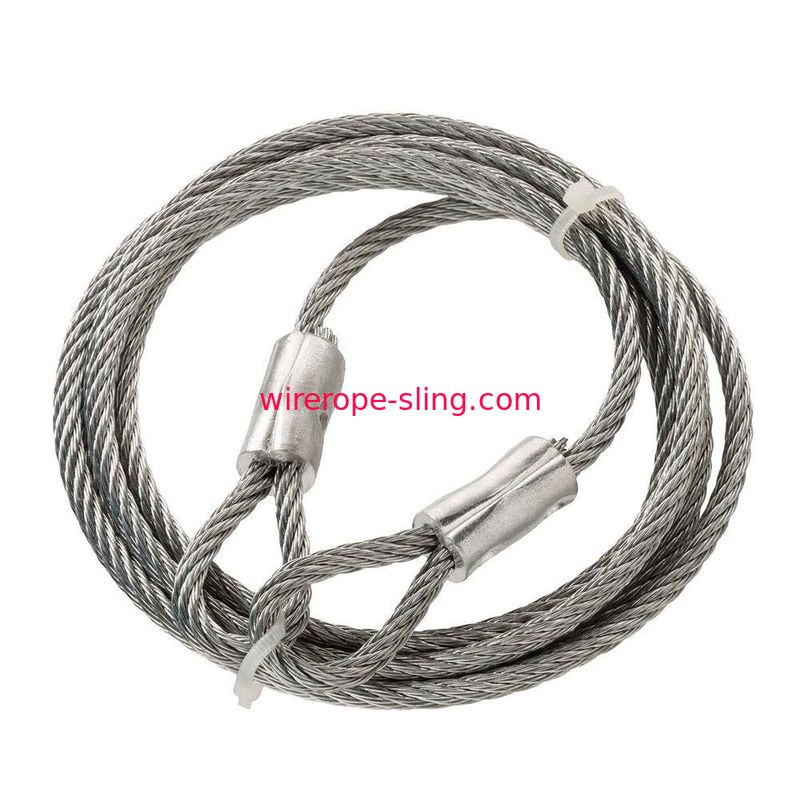 3/16 Inch X 6 feet Wire Lifting Slings Galvanized Security Cable For Guide Wires