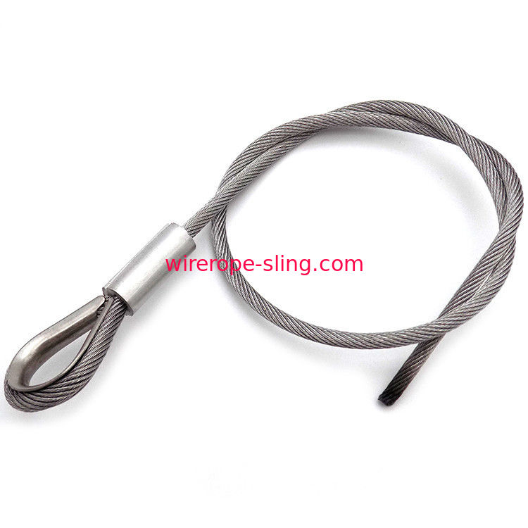 Stainless Steel Cable Lifting Slings 5.0mm 1 * 19 Oem With Inch Thimble