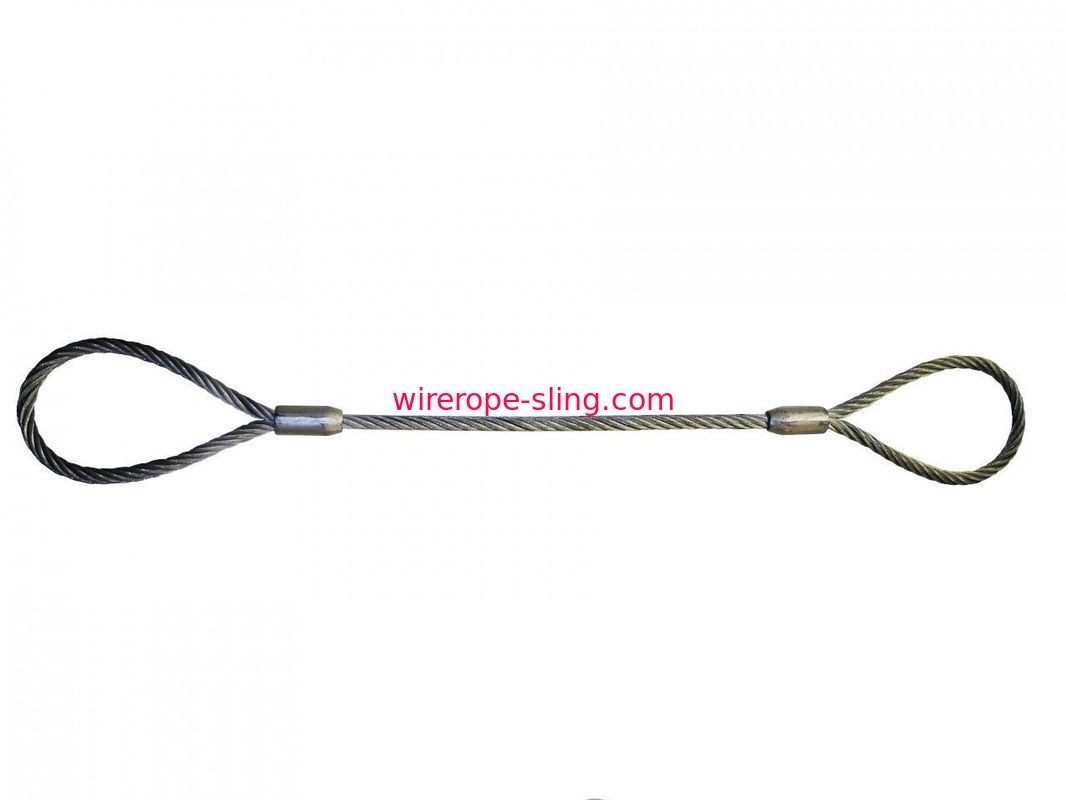1/2 Inch Single Leg Wire Rope Sling 6x25 IWRC 3 Inch Length Eye To Eye Flemish Loop Ends