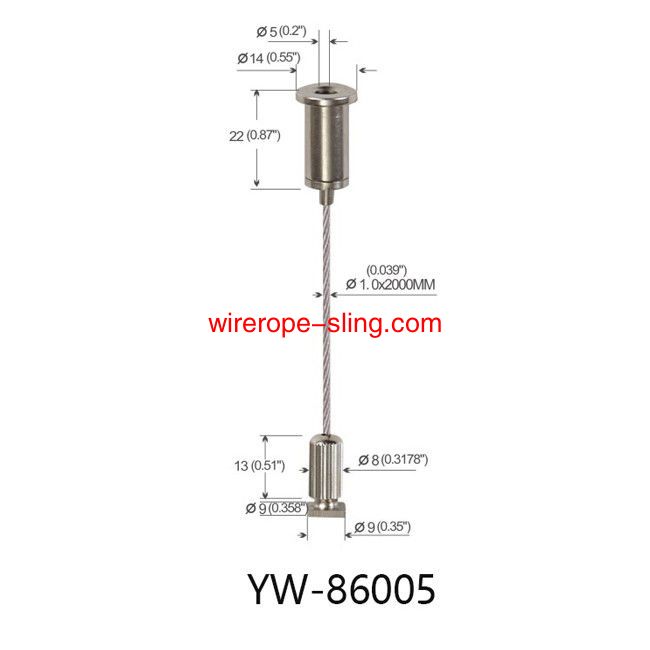 Acoustic Panel Wire Hanging System Up Adjustable 2000mm Length YW86004