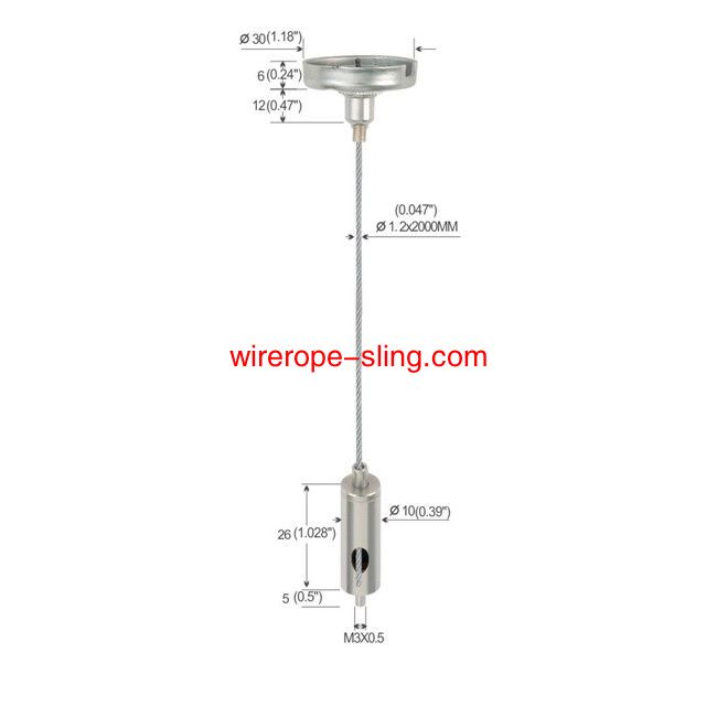 Wire Rope Hanging System Assembly With M5 Male Thread Use For