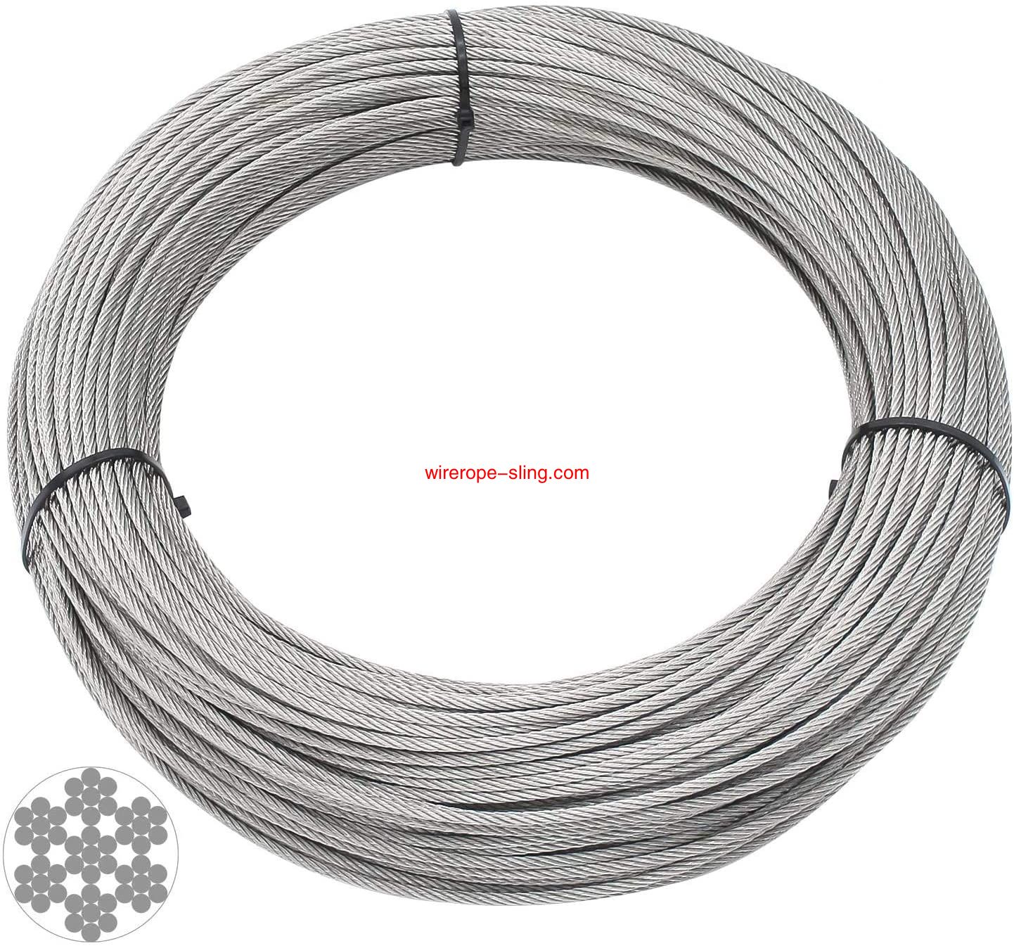 T316 Marin Grade 3mm Stainless Steel Aircraft Wire Rope Cable for Railing, Decking, DIY Balustrade, 100 Feet