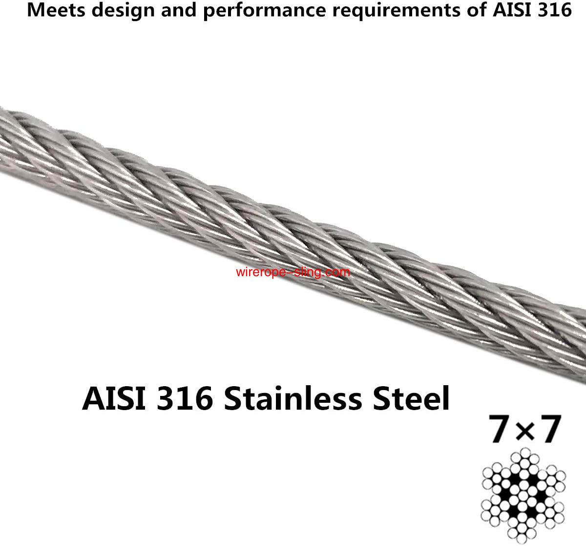 1/8 Stainless Steel Aircraft Wire Rope for Deck Cable Railing Kit,7 x 7 200 Feet T 316 Marine Grade