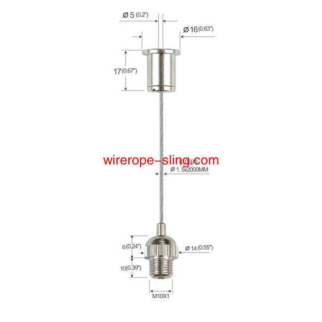 thumbnail image 2 of Columbia Lighting XE45MBSS Stainless Steel Aircraft Cable Hanging Kit For Light Fixtures 2 of 6