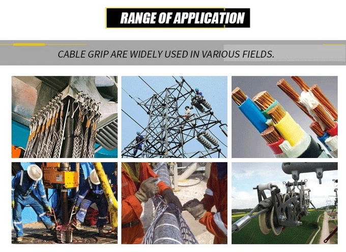 Standard Duty Steel Wire Rope Head Pulling Cable Grip For Cable Pulling ...