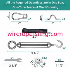 Vinyl - Coated 304 Stainless Wire Rope Assemblies With Fittings For ...