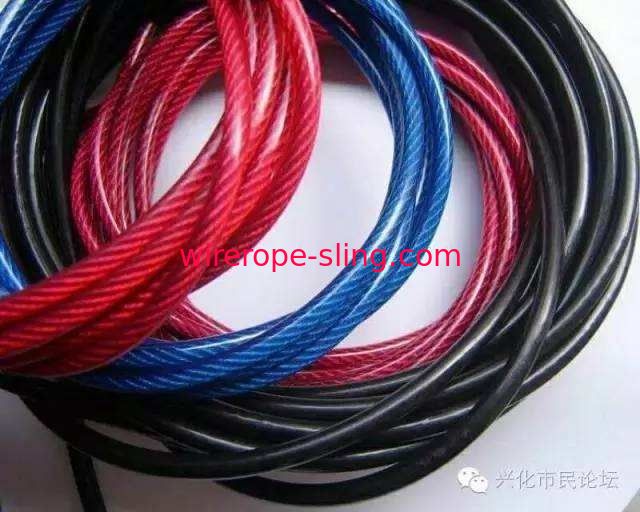 Zinc Plated Nylon Coated Wire Rope AISI Standard Steel For Mining