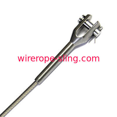 Fixed Fork Wire Rope End Fittings , 316 Grade Flexible Wire Rope