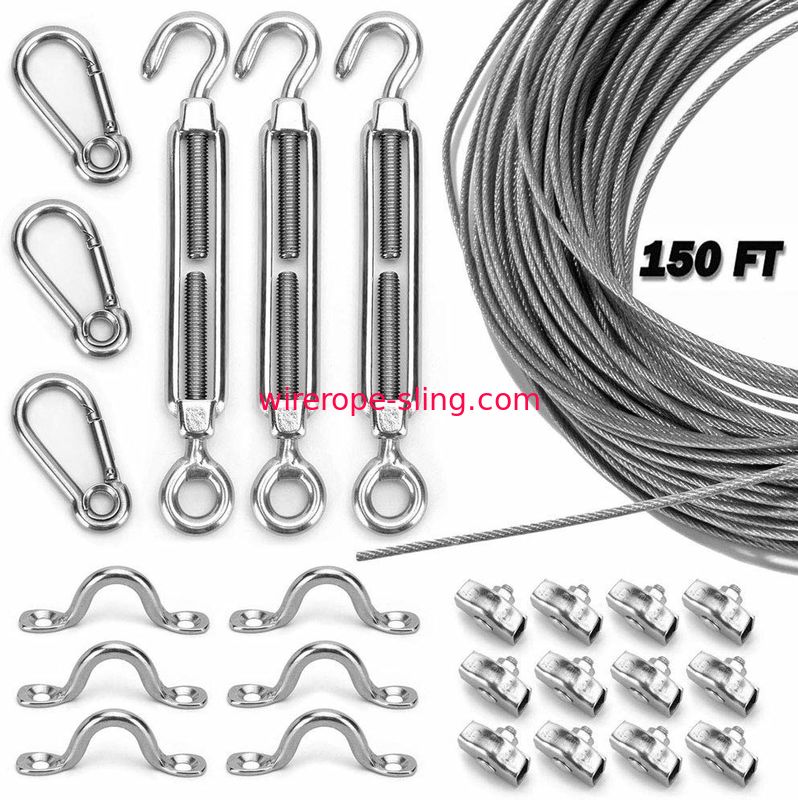Picture Hanging Kit 7x7 Stainless Steel Wire Rope & Fittings Supports Up To  33 Lbs