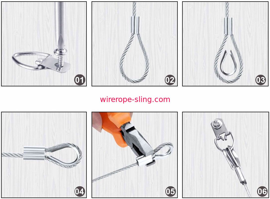 Picture Hanging Kit 7x7 Stainless Steel Wire Rope & Fittings Supports Up To  33 Lbs