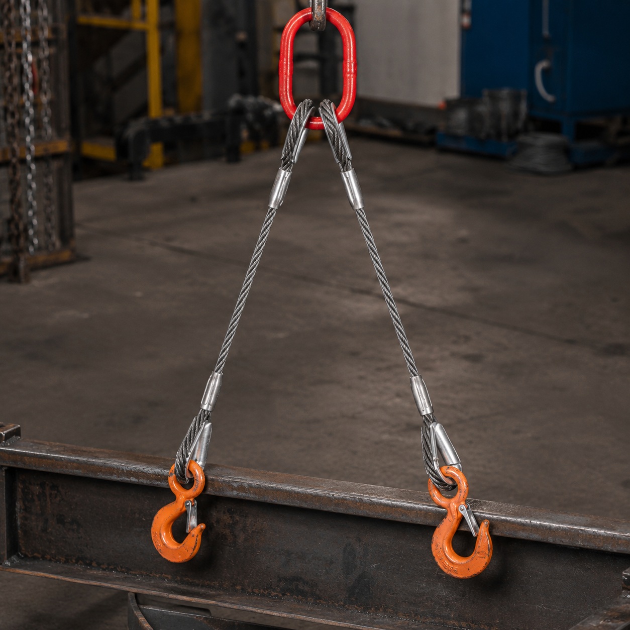 2 Leg Wire Rope Sling for Dual-Point Lifting 2 Leg Wire Rope Sling for Dual-Point Lifting