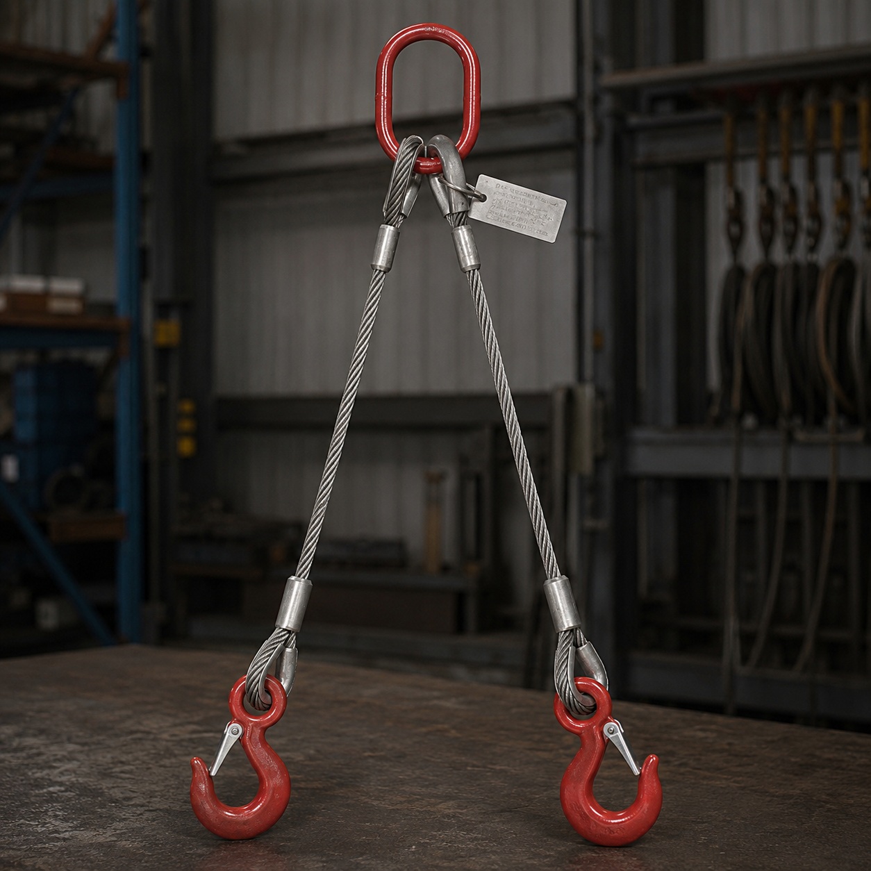 2 Leg Wire Rope Sling for Industrial Rigging 2 Leg Wire Rope Sling for Industrial Rigging