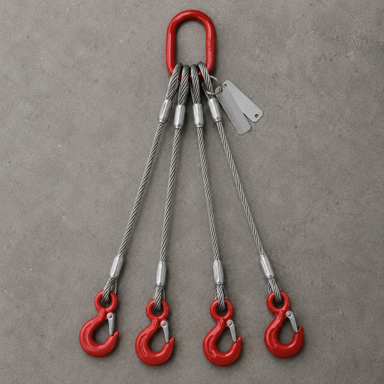 4 Leg Wire Rope Bridle Sling with Master Link 4 Leg Wire Rope Bridle Sling with Master Link