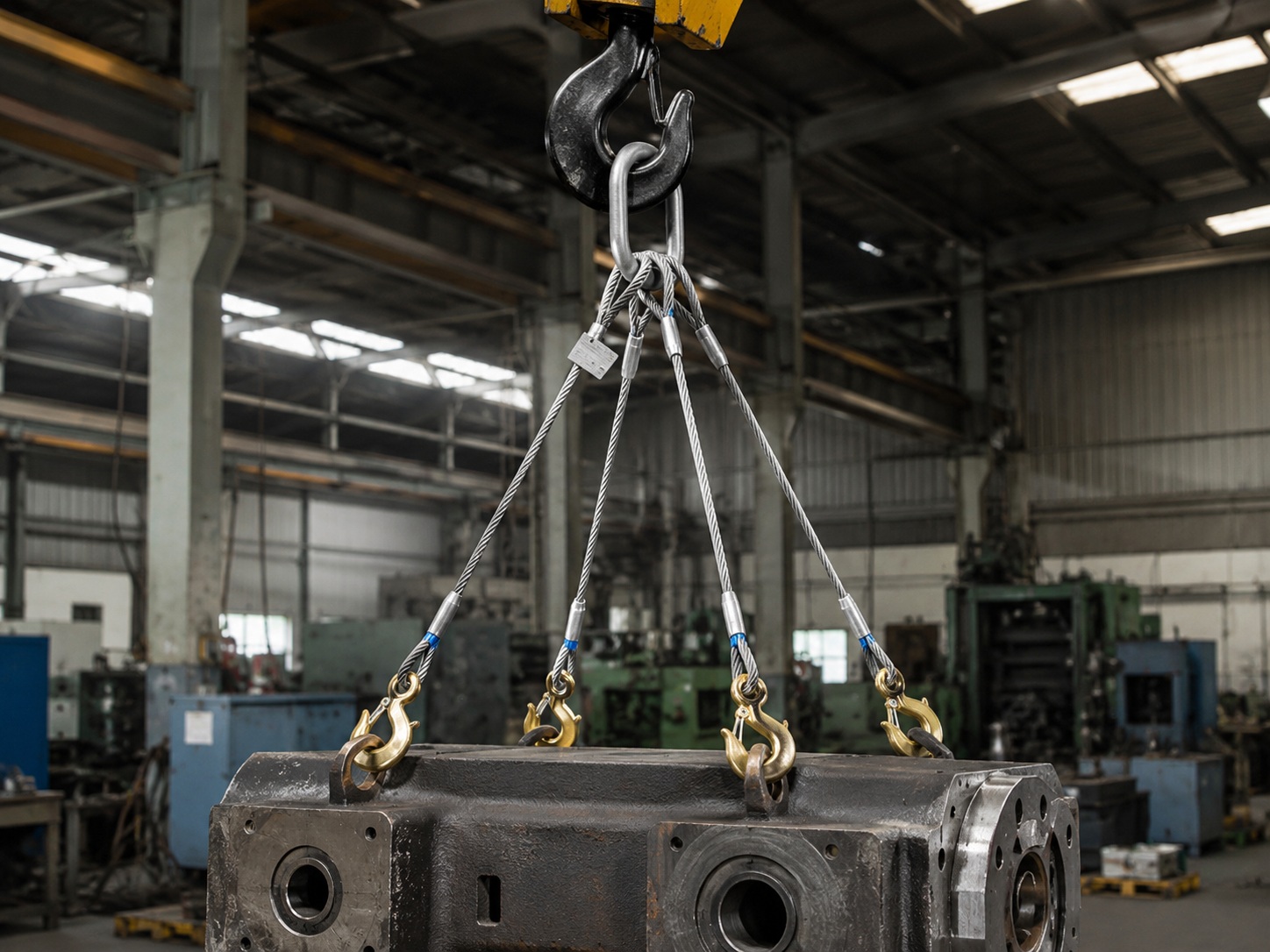 Custom Construction Wire Rope Sling Delivery Custom construction wire rope slings packed on pallets for building project delivery