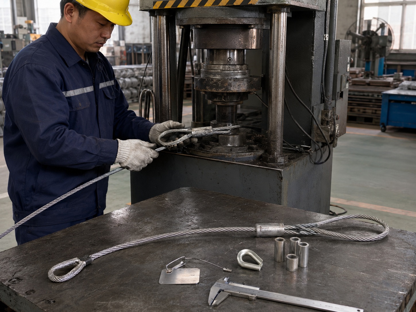 Flemish Eye Wire Rope Sling Swaging Process Flemish Eye Wire Rope Sling Swaging Process
