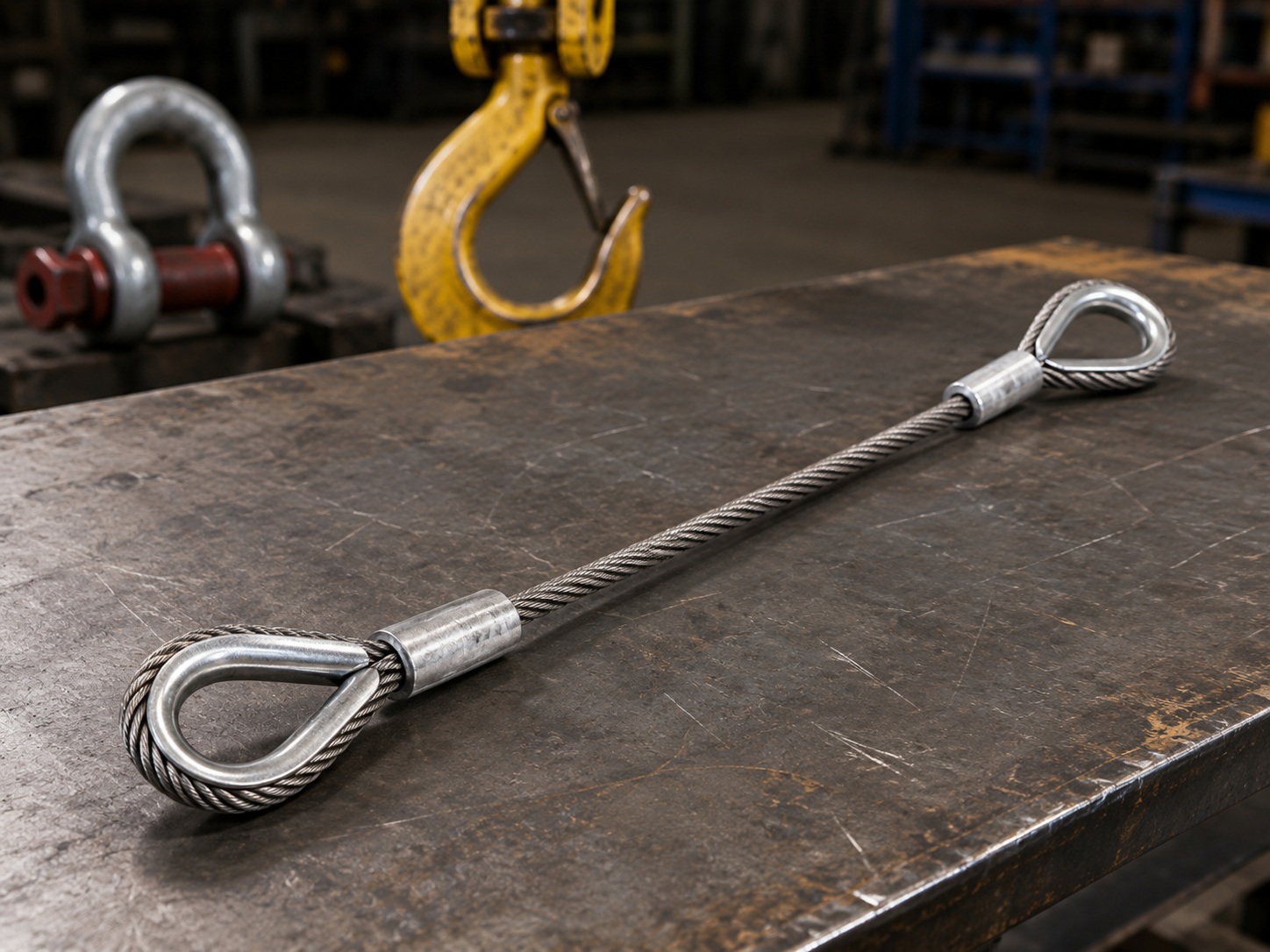 Heavy duty wire rope sling for crane lifting and industrial rigging